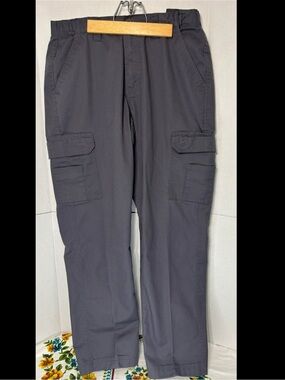 Tradesmax Pro Men's Grey Cargo Pants Relaxed Utility Fit Straight Leg 32X32